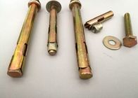 YELLOW ZINC PLATED SLEEVE ANCHOR BOLTS WITH HEX FLANGE NUT DIN BSW ANIS STANDARD